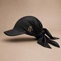 The Keren - Black Bandana Cap | Soft Adjustable Head Wrap for Women