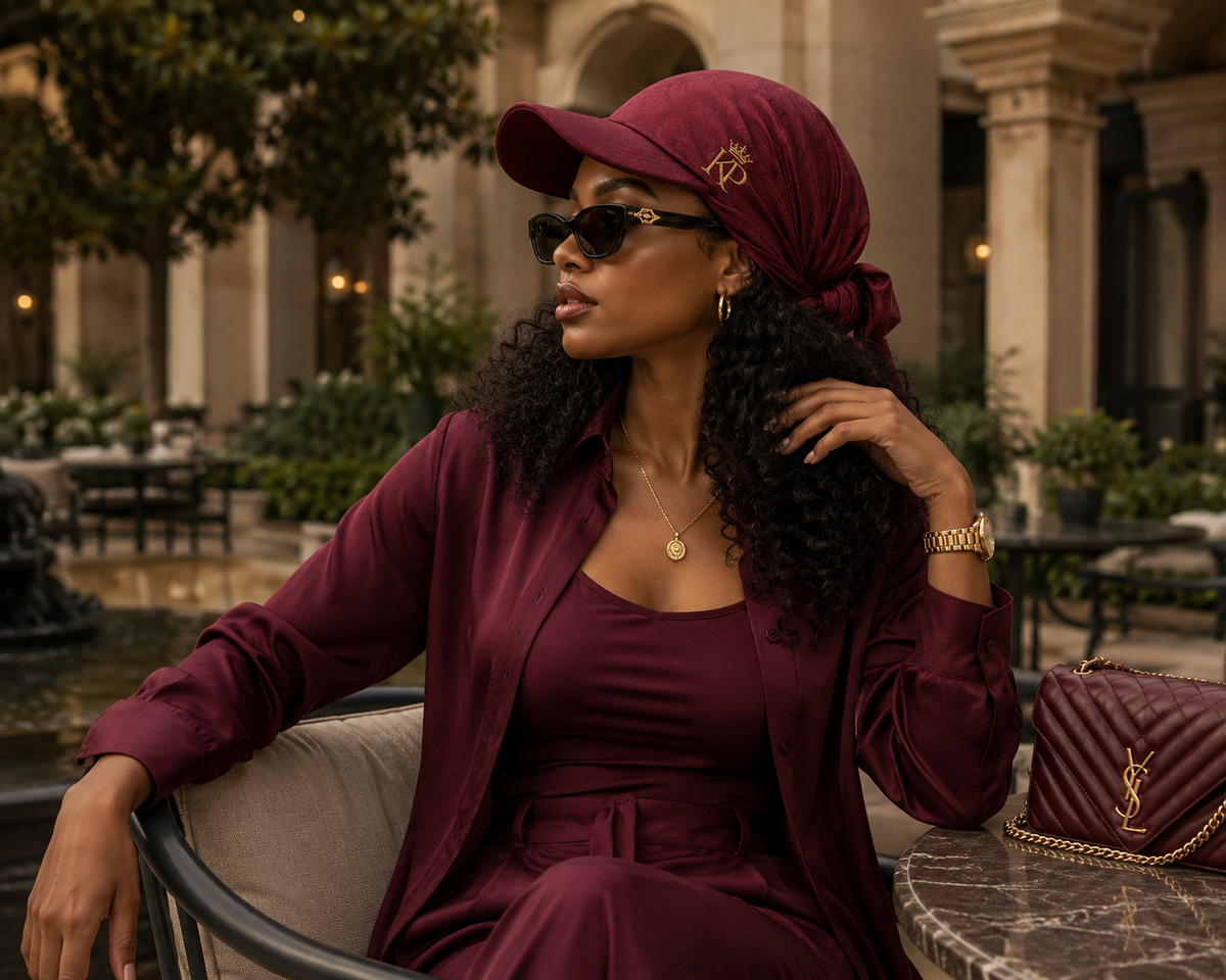 The Tirzah - Maroon Bandana Cap | Stylish Head Wrap Cap for Women