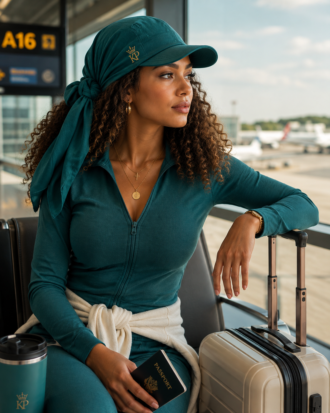 The Tekhelet - Green Bandana Cap | Stylish Head Wrap Cap for Women